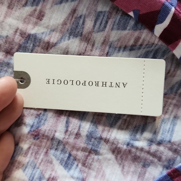 Anthropologie Purple Flutter Sleeve Top - Picture 4 of 7